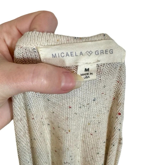 Micaela Greg Speckled Fine Knit Oatmeal Tunic Sweater Dress - Picture 8 of 11